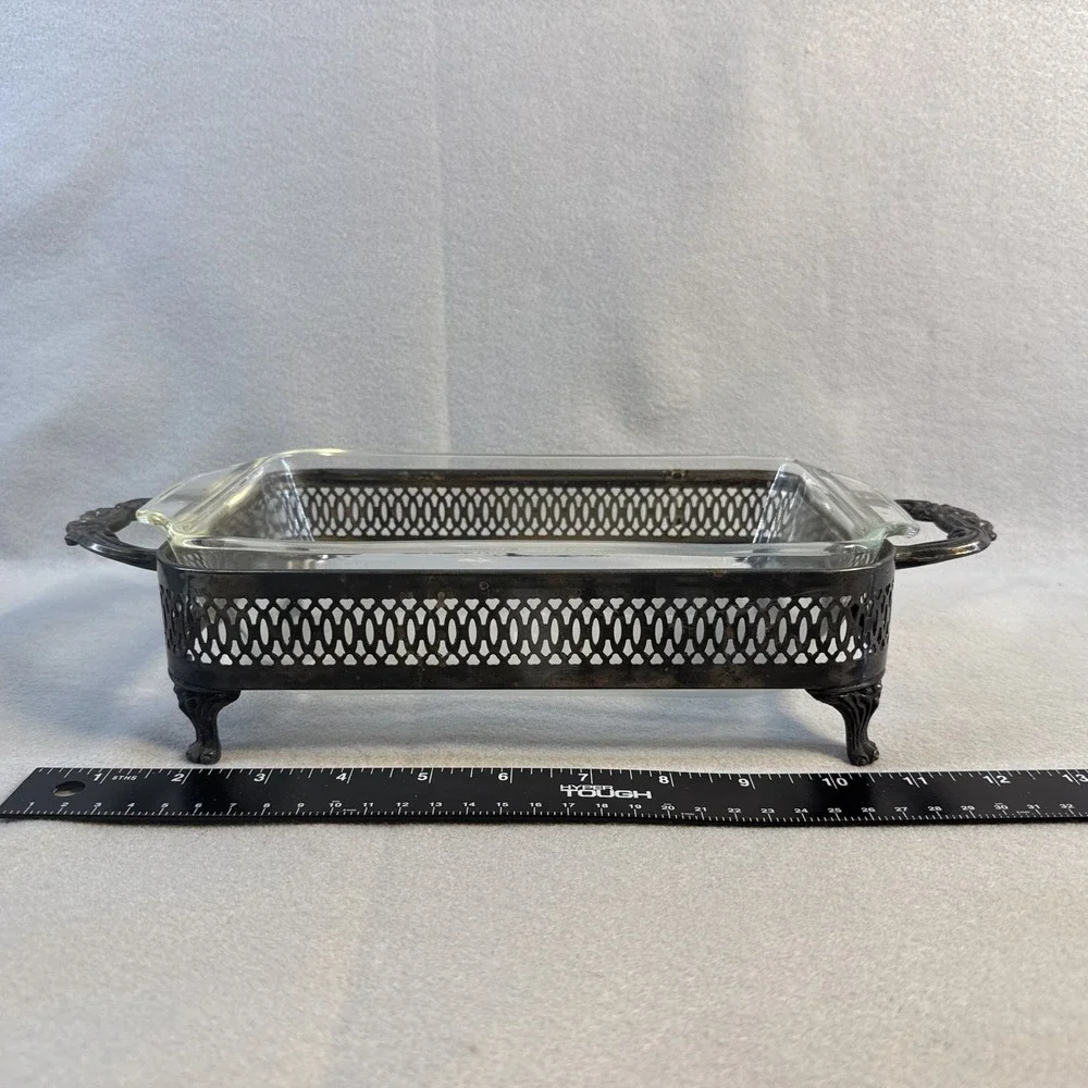Anchor Hocking Baking Dish With Stand, 1 Quart, Vintage, Clear